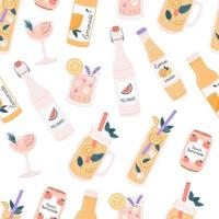 Drinks seamless pattern vector