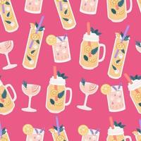 Drinks seamless pattern vector