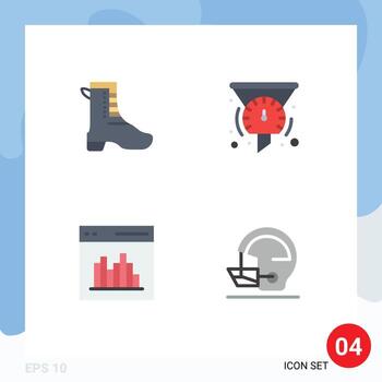 paquete de iconos de vector de stock de 4 signos y símbolos de línea para elementos de diseño de vector editables de comunicación de tablero de resorte de aplicación de actividad