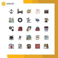 Set of 25 Modern UI Icons Symbols Signs for business sketch sleep page design Editable Vector Design Elements