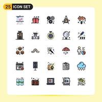 Set of 25 Modern UI Icons Symbols Signs for cleaning shower farming woman configuration Editable Vector Design Elements