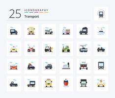 Transport 25 Flat Color icon pack including car. river. quad. boat. people vector