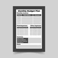monthly budget plan template, monthly income plan vector