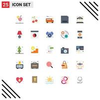 Pictogram Set of 25 Simple Flat Colors of finance hardware bus gadget computers Editable Vector Design Elements