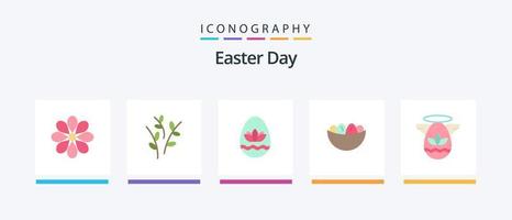 Easter Flat 5 Icon Pack Including nest. easter. nature. celebration. holidays. Creative Icons Design vector