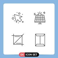 Group of 4 Filledline Flat Colors Signs and Symbols for arrow phone energy solar window Editable Vector Design Elements