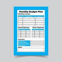 monthly budget plan template, monthly income plan vector