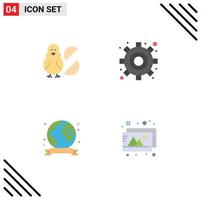 Modern Set of 4 Flat Icons and symbols such as egg earth day baby gear environment Editable Vector Design Elements