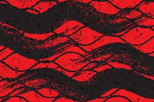 Abstract red and black grunge texture background with wave style vector