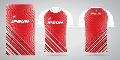 Plantilla de camiseta deportiva blanca roja para uniformes de equipo y diseño de camiseta de fútbol vector