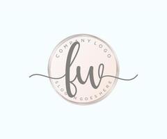 Initial FW feminine logo. Usable for Nature, Salon, Spa, Cosmetic and Beauty Logos. Flat Vector Logo Design Template Element.