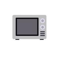 Microwave. Device for heating food. Element of kitchen. Home appliance. Cartoon flat illustration. vector