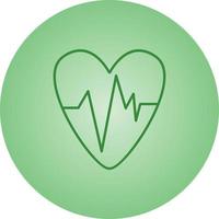 Heart ECG vector line icon