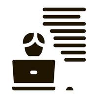 Writer Laptop Icon Vector Glyph Illustration