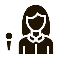 Reporter Woman Icon Vector Glyph Illustration