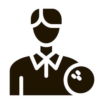 hombre bolos jugador icono vector glifo ilustración