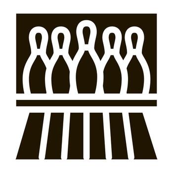 ilustración de glifo de vector de icono de carriles de bolos