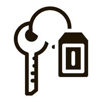 Car Key Label Icon Vector Glyph Illustration