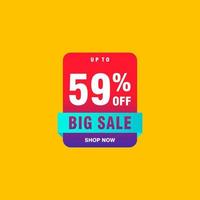 59 discount, Sales Vector badges for Labels, , Stickers, Banners, Tags, Web Stickers, New offer. Discount origami sign banner.