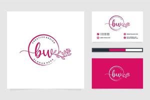 colecciones iniciales de logotipos femeninos bw y vector premium de plantilla de tarjeta de visita