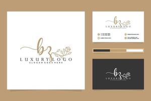 Initial BZ Feminine logo collections and business card templat Premium Vector