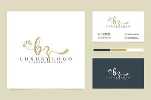 Initial BZ Feminine logo collections and business card templat Premium Vector