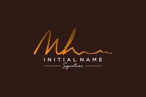 Initial MH signature logo template vector. Hand drawn Calligraphy lettering Vector illustration.
