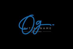 Initial OG signature logo template vector. Hand drawn Calligraphy lettering Vector illustration.