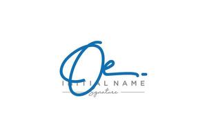 Initial OE signature logo template vector. Hand drawn Calligraphy lettering Vector illustration.