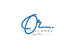 Initial OR signature logo template vector. Hand drawn Calligraphy lettering Vector illustration.