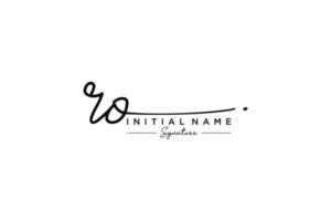 Initial RO signature logo template vector. Hand drawn Calligraphy lettering Vector illustration.