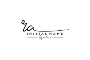 Initial RA signature logo template vector. Hand drawn Calligraphy lettering Vector illustration.