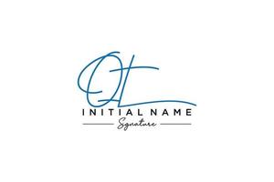 Initial QT signature logo template vector. Hand drawn Calligraphy lettering Vector illustration.