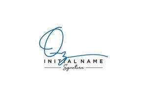 Initial QZ signature logo template vector. Hand drawn Calligraphy lettering Vector illustration.