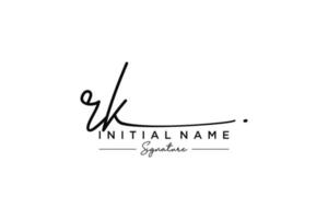 Initial RK signature logo template vector. Hand drawn Calligraphy lettering Vector illustration.