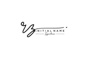 Initial RZ signature logo template vector. Hand drawn Calligraphy lettering Vector illustration.