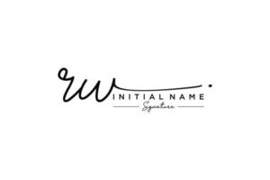 Initial RW signature logo template vector. Hand drawn Calligraphy lettering Vector illustration.