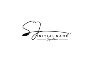 Initial SJ signature logo template vector. Hand drawn Calligraphy lettering Vector illustration.