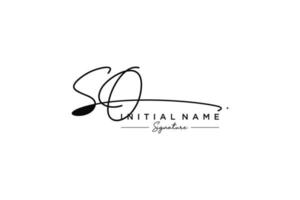 Initial SO signature logo template vector. Hand drawn Calligraphy lettering Vector illustration.