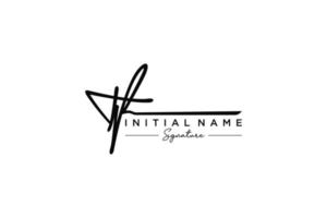 Initial TF signature logo template vector. Hand drawn Calligraphy lettering Vector illustration.