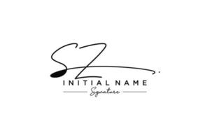 Initial SZ signature logo template vector. Hand drawn Calligraphy lettering Vector illustration.