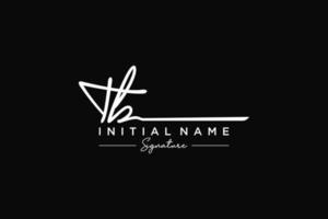 Initial TB signature logo template vector. Hand drawn Calligraphy lettering Vector illustration.