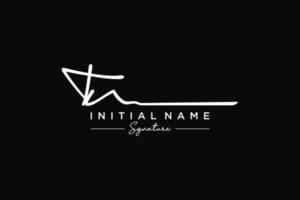 Initial TN signature logo template vector. Hand drawn Calligraphy lettering Vector illustration.