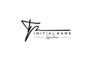 Initial TP signature logo template vector. Hand drawn Calligraphy lettering Vector illustration.