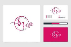 Initial BZ Feminine logo collections and business card templat Premium Vector