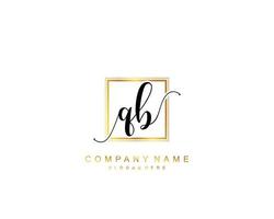 Initial QB beauty monogram and elegant logo design, handwriting logo of initial signature, wedding, fashion, floral and botanical with creative template. vector