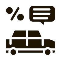 Car Percent Quote Icon Vector Glyph Illustration