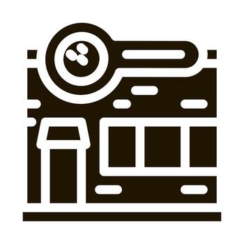 ilustración de glifo de vector de icono de edificio de bolos