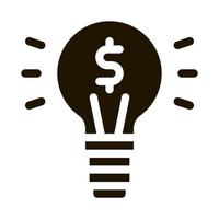 Light Lamp Money Icon Vector Glyph Illustration