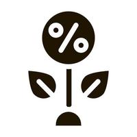 Plant Percentage Icon Vector Glyph Illustration